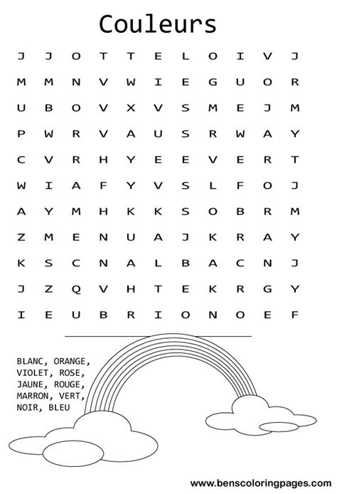 French Word Searches Free Printable Word Search Maker