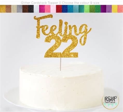 Feeling 22 Cake Topper 22nd Birthday Cake Topper Twenty Two T Swift