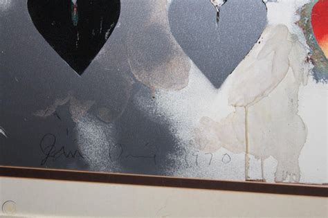 Jim Dine 8 Hearts Screen Print On Textured Paper 1970 Printed Signiture