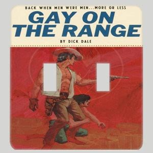 Gay On The Range Vintage Pulp Book Cover Light Switch Cover Etsy