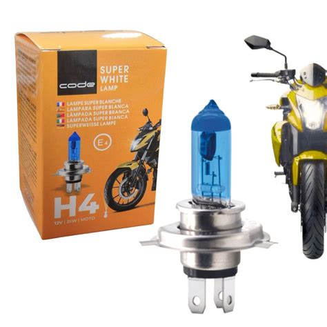 Lampada H4 Para Moto - 5521 LAMPADA SUPERBRANCA 12V CODE PARA MOTO H4 35W | Shopee Brasil