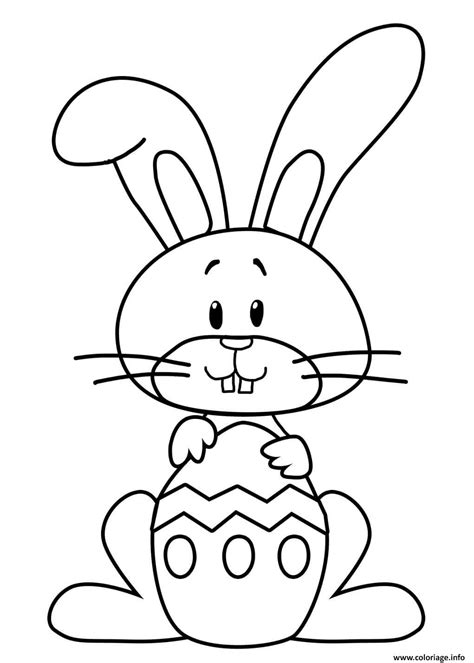 Coloriage Lapin De Paques Facile Dessin Paques Facile à Imprimer