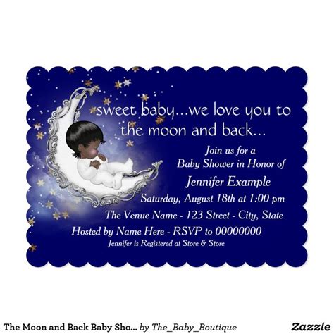 The Moon And Back Baby Shower Invitation Zazzle Baby Shower