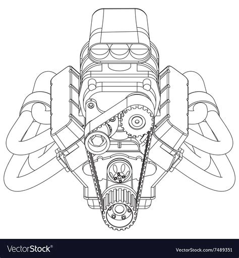 Hot Rod Engine Vector Image On Vectorstock Artofit
