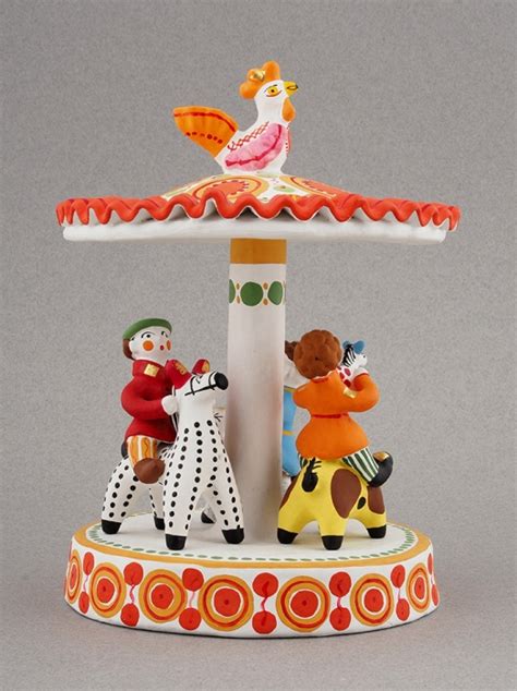 Дымковская игрушка «Карусель». СССР, г. Киров, С.Ф. Чуркина. 1980-е ...
