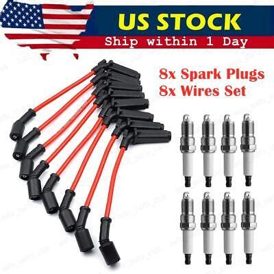 Pack Rr Wires Red Spark Plugs Set For Chevy Gmc L L