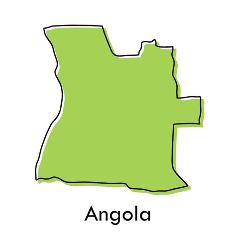 Mapa De Angola Simples Conceito Estilizado Desenhado M O Mapa De