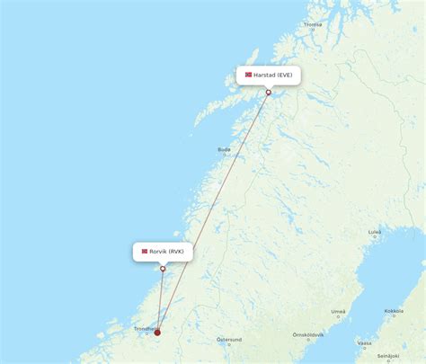 Flights From Roervik To Harstad Narvik Rvk To Eve Flight Routes