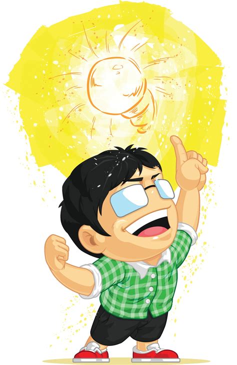 Eureka Aha Moment Light Bulb Innovation Idea Cartoon Illustration ...