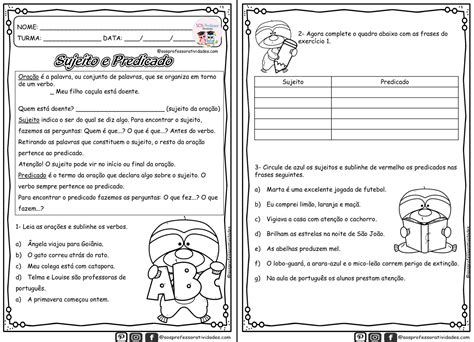 Exercícios Sobre Predicado Verbal é Nominal Com Gabarito 8o Ano