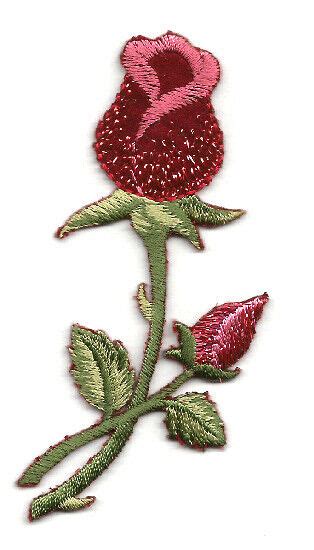 Rose Rosebud Burgundy Velvetmetallic Iron On Applique Patch Ebay