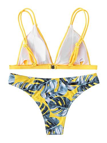 SOLYHUX Femme Maillots de Bain 2 Pièces Bikinis Dos Nu Taille Bas Push up Rembourré Bikini à
