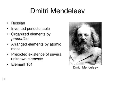 Periodic Table Dmitri Mendeleev Father Of Periodic Table | All in one ...