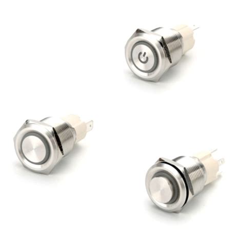 China Supplier Momentary Latching Push Button Switch 19mm LED Push