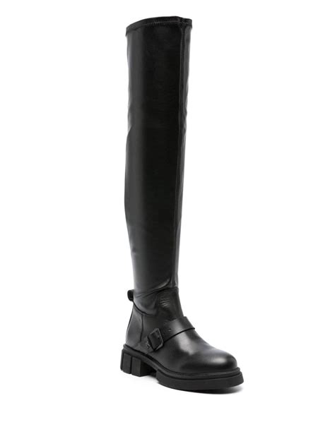 Tommy Hilfiger Thigh High Faux Leather Boots Black Farfetch