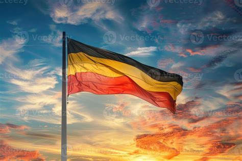German flag waving at sunset 47340572 Stock Photo at Vecteezy