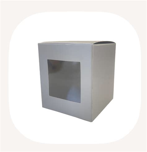 Коробка универсальная с окошком размер 90*80*80 серебрянная – купить за ...