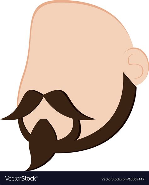 Faceless Man Head With Facial Hair Icon Royalty Free Vector