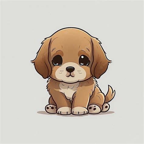 Cartoon Drawing of a Cute Puppy