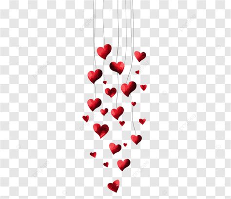 Hanging Red Hearts With Strings Illustration Hanging Red Hearts
