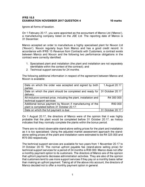 Ifrs 155 Question Practice For More Or Better Understanding Of Ifrs