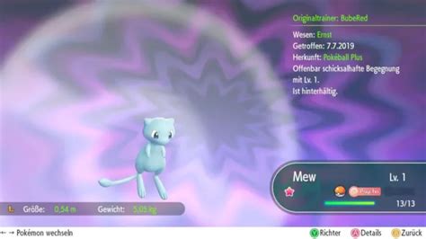 POKÉMON LETS GO Pikachu Evoli Mew In Shiny IV6 Allemand Pokeball Plus