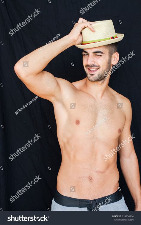 Handsome Man Half Naked Smiling On Stock Photo 214256464 Shutterstock