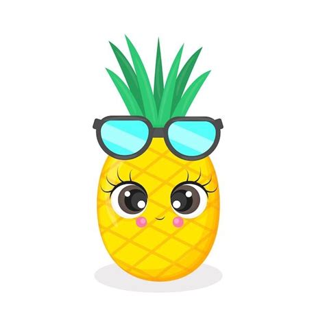 Premium Vector Pineapple Character Cute Summer Illustration Cute