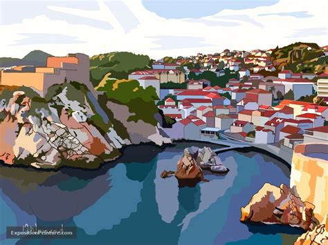 Croatie Dubrovnik Peinture Par Michel Normand