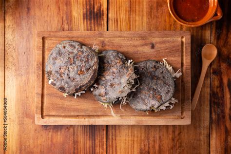 Gordita De Chicharron Blue Cornmeal Dough Stuffed With Chicharron