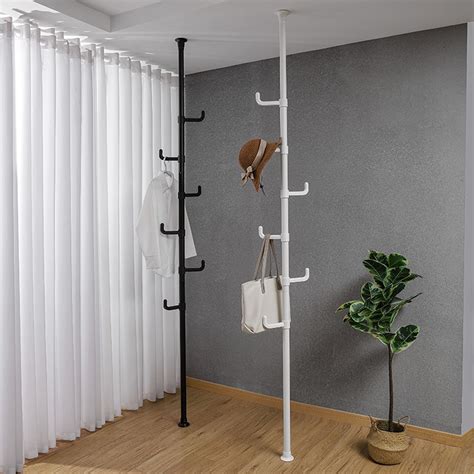 Adjustable Laundry Pole Clothes Drying Rack Coat Hanger Diy Floor To