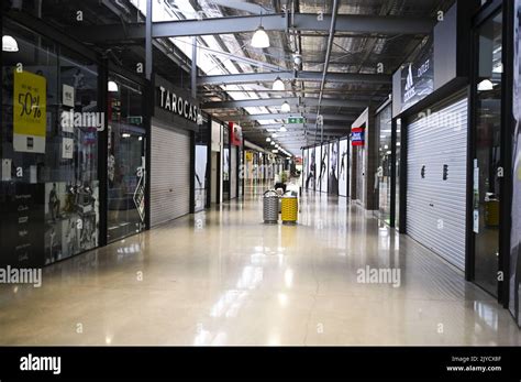 closed shop fronts     outlet shopping centre