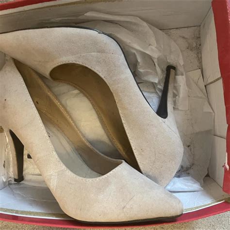 Nude Court Suede Heels Depop