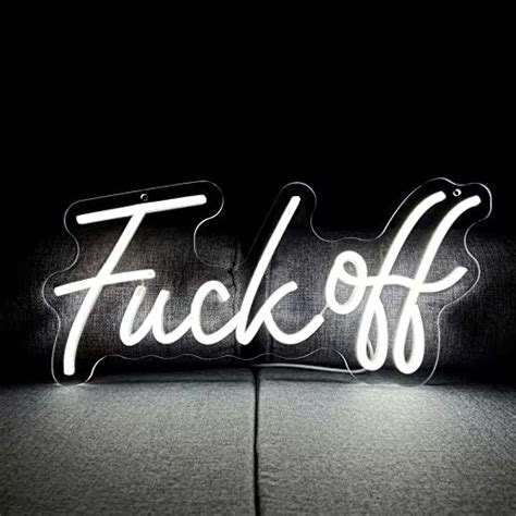 Letrero De Neón Fuck Off Luz Blanca Letrero De Neó Cuotas sin interés