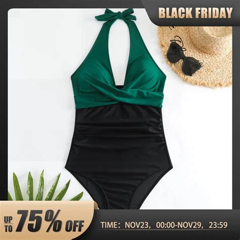 Stylish One Piece Bikini Sexy Color Block All In One Beautiful Swimsuit