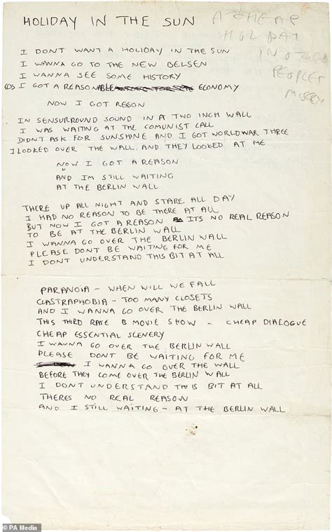 Sheet Of Handwritten Lyrics By Sex Pistols Sells For More Than Hot Lifestyle News