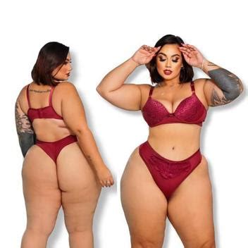 Conjunto Calcinha E Suti Plus Size Fio Dental Renda Bojo Luega Conjunto Lingerie