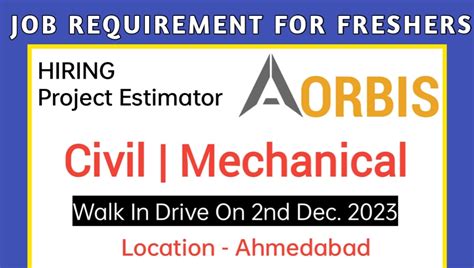 Fresher Jobs 2023 | Civil | Mechanical | At Aorbis Company| Fresher Job ...