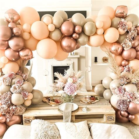Buy Blush Ivory Balloons Garland Kit Pastel Ivory Nude Brown Rose Gold Metallic Balloons Arch