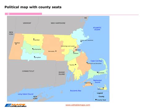 Massachusetts County Map Editable Powerpoint Maps