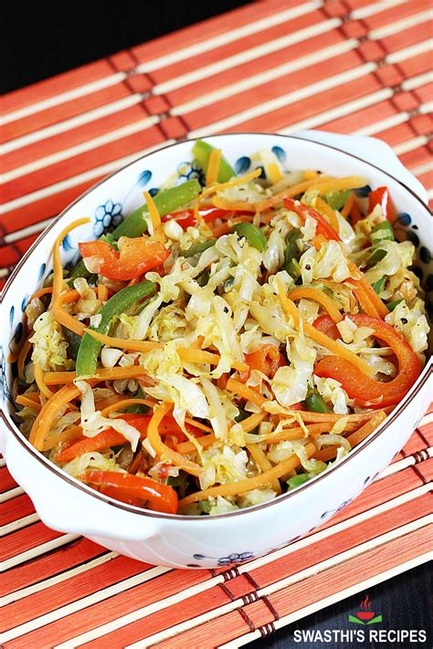 Cabbage Stir Fry Recipe Swasthis Recipes