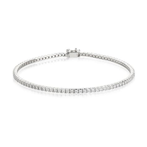 18ct White Gold 1 30ct Diamond Fine Tennis Bracelet Pravins Jewellers