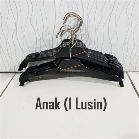 Jual Hanger Anak Lusin Gantungan Baju Plastik Hitam Di Lapak