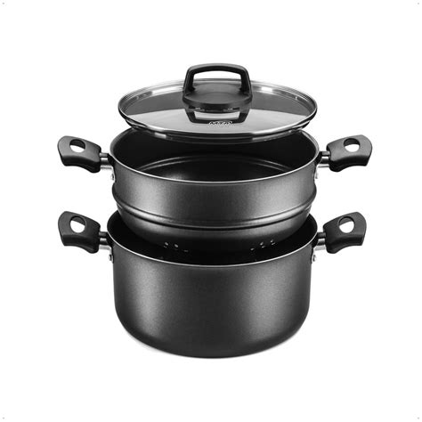 Panela De Cozimento A Vapor - Conjunto de Panela para Cozimento a Vapor 3L Antiaderente Alças e ...