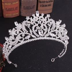 Red Modern Baroque Alloy Rhinestones Princess Crown Bridal Tiara