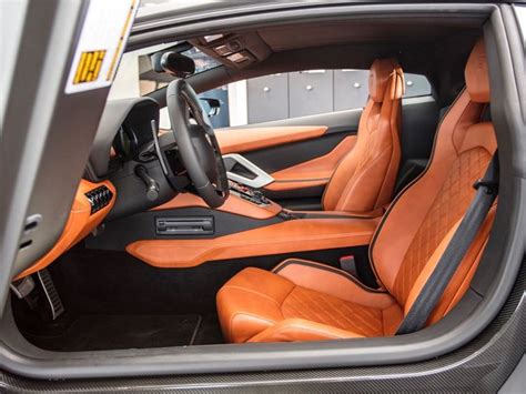 Interior of the Lamborghini Aventador S painted in Grigio Titans Photo taken by: @lambohouston ...