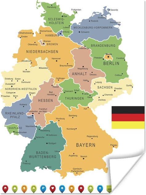 Duitsland Provincies Kaart Van Duitsland Met Provinci