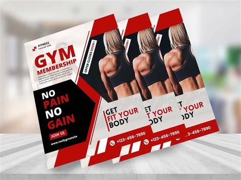 Gym Membership Flyer Diy Editable Canva Template Printable Social