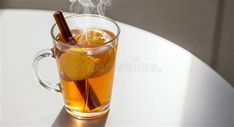 Hot Toddy A Comforting Drink With Lemon And Cinnamon Stock Illustration