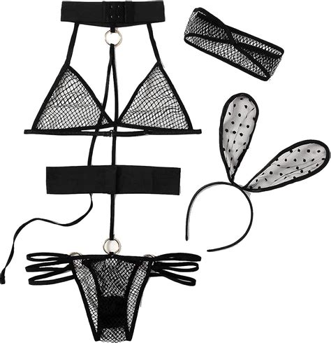 Women S Sexy Bunny Cosplay Lingerie Naughty Fishnet Teddy Bodysuit Bandage Bikini Roleplay